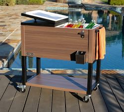 Wood Grain Stand-Up Cooler with Bottle Opener