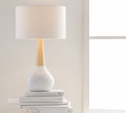 Cowan Ceramic &amp; Wood Table Lamp (19&quot;)