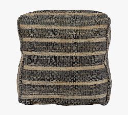 Harlan Handwoven Striped Pouf