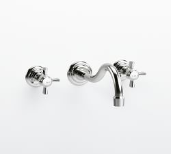 Langford Cross Handle Wall Mounted Bathroom Sink Faucet