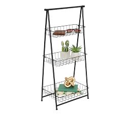 3-Tier A-Frame Wire Basket Shelf