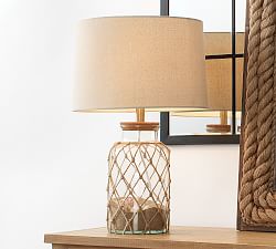 Kelsall Jute Net &amp; Glass Table Lamp (24&quot;)