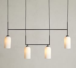 Claremont Milk Glass Cylinder Linear Chandelier