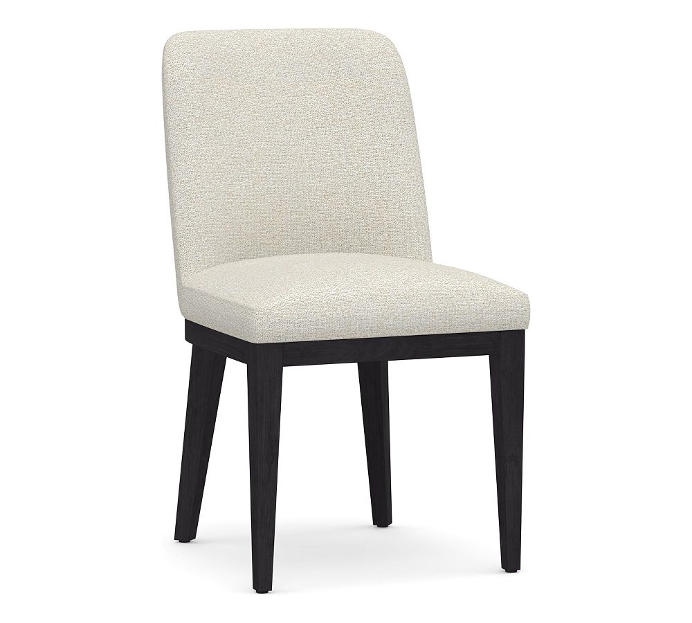 OPEN BOX: Layton  Upholstered Dining Side Chair, Black Leg, Performance Boucle Oatmeal