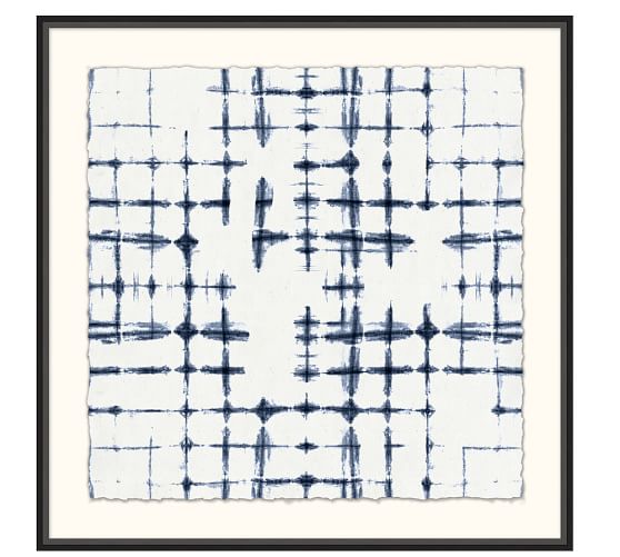 Shibori Cross Hatch Framed Print