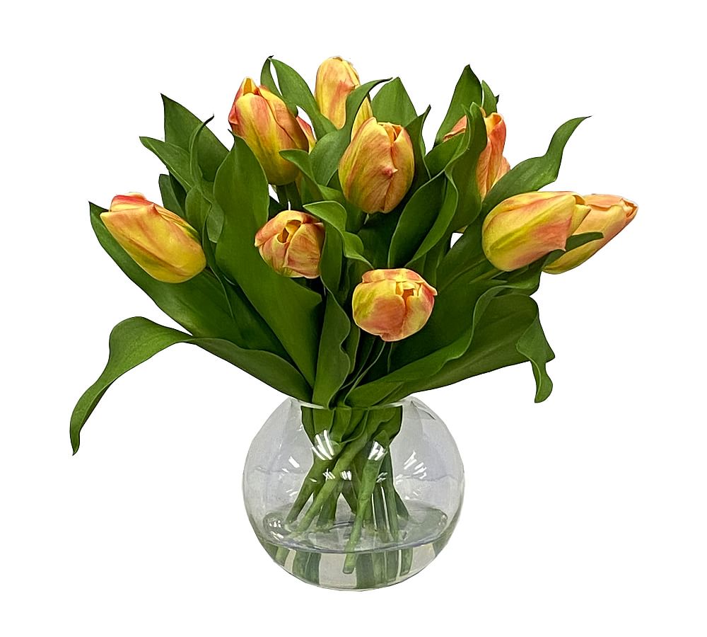 Faux Yellow &amp; Orange Tulip Composed Arrangement