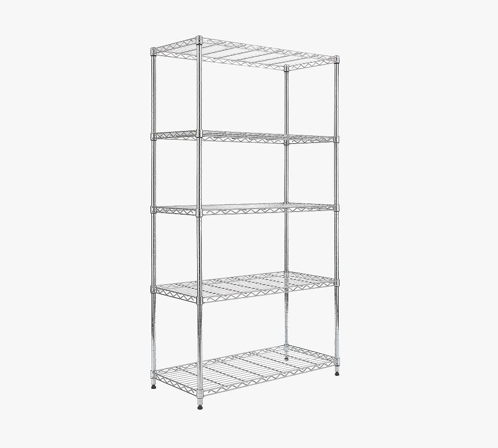 Chrome 5-Tier Adjustable Heavy-Duty Storage Shelf