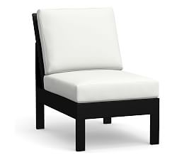 Malibu Outdoor Sectional, Armless/LA/RA & Lounge Chair Cushion, High Performance Canvas; White