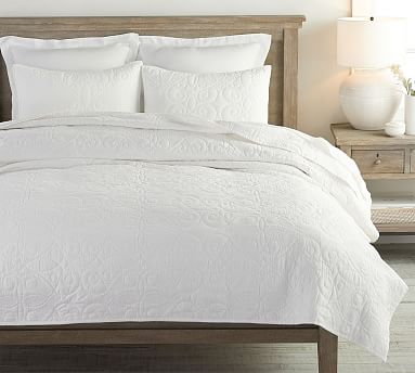 Pottery barn white quilt sales