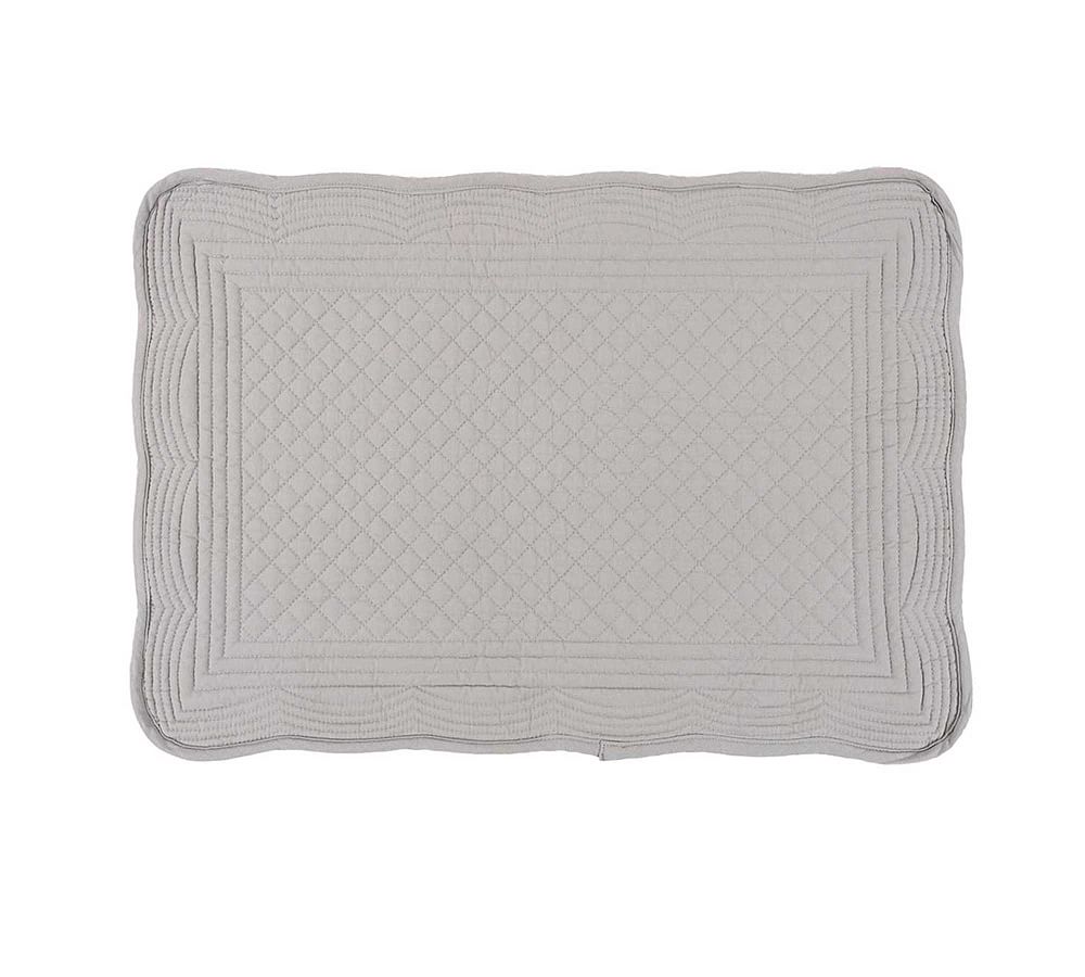 Gray Quilted Cotton Rectangular Placemats Set of 4