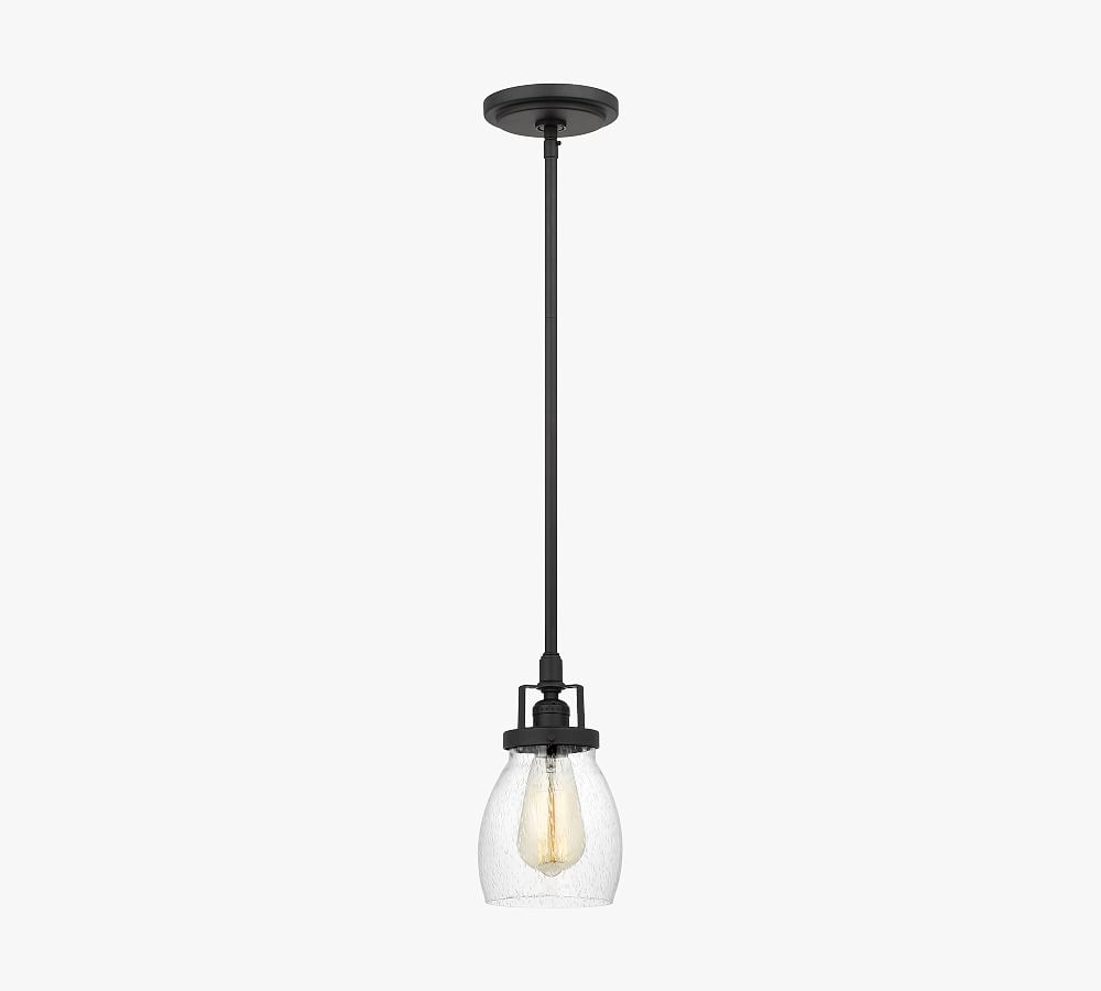 Midnight Black Hand-Blown Glass Mini Pendant Light