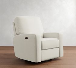 PB Comfort Modern Square Arm Manual & Power Swivel Glider Recliner