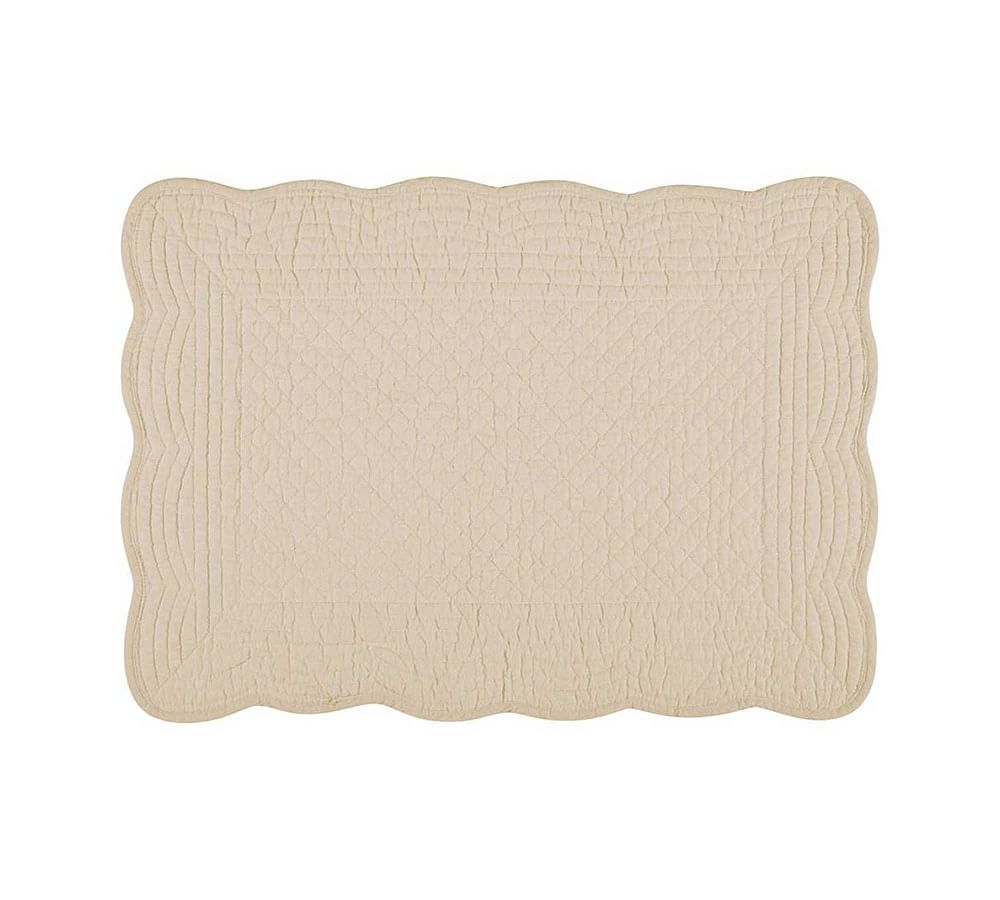 Flax Cotton Quilted Rectangular Placemats - Set of 4