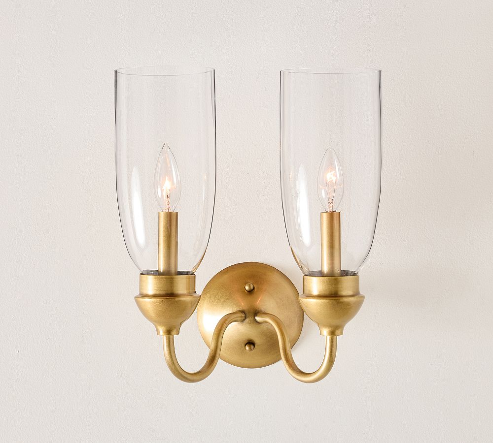 Hanson Glass Double Sconce (12&quot;)