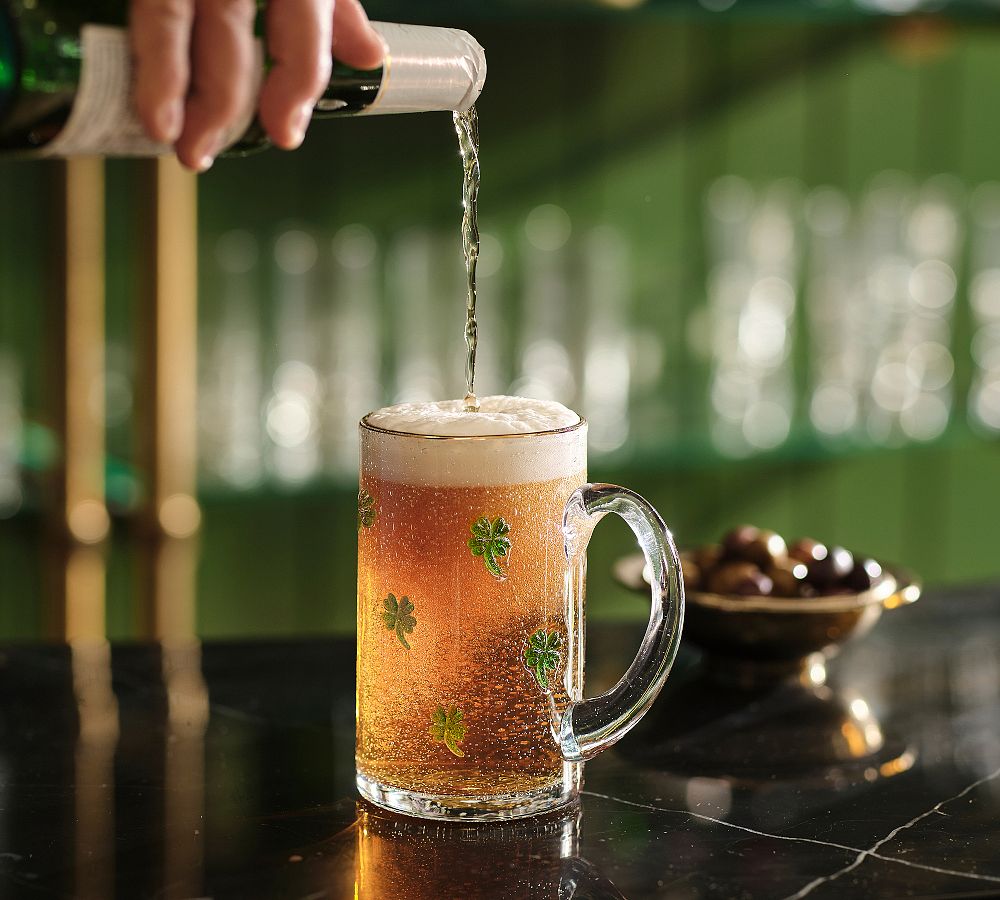 Four Leaf Clover Icon Beer Glasses - Set of 2