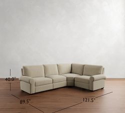 Big Sur Roll Arm Reversible Power Reclining Sectional (122&quot;-134&quot;)