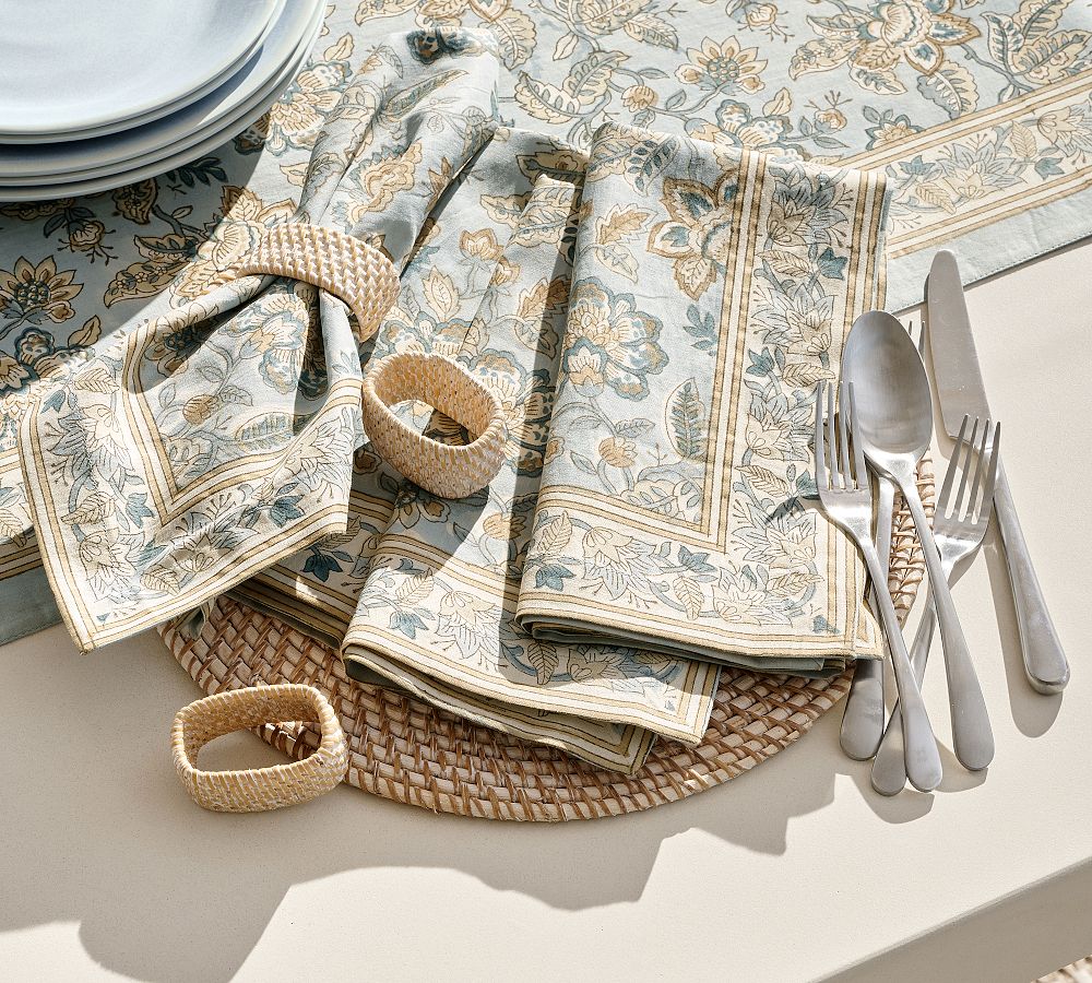 Brooke Block Print Cotton Napkins