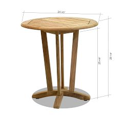 Val Teak Round Outdoor Bistro Table (27&quot;)