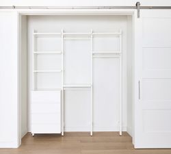 Essential&#160;Reach-In&#160;Closet by Hold Everything,&#160;6' Hanging System with&#160;4 Drawers&#8203;