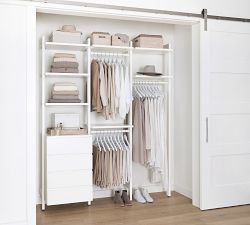 Essential&#160;Reach-In&#160;Closet by Hold Everything,&#160;6' Hanging System with&#160;4 Drawers&#8203;