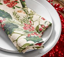 Holly Berry Cotton/Linen Napkins - Set of 4