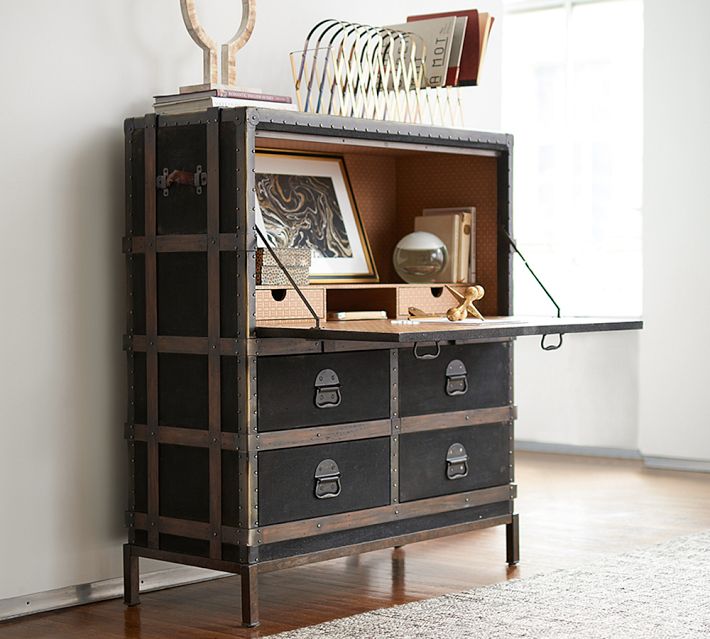 Ludlow Trunk Secretary Desk Office Desk Pottery Barn