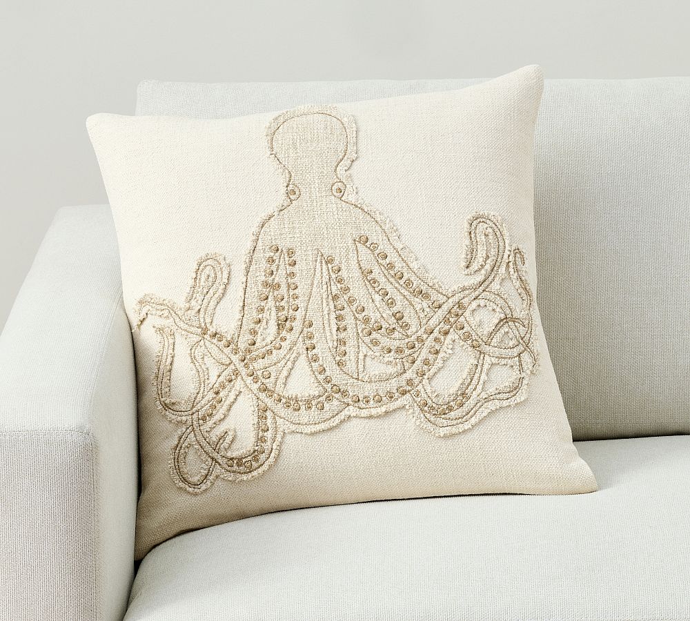 Open Box: Octopus Applique Pillow