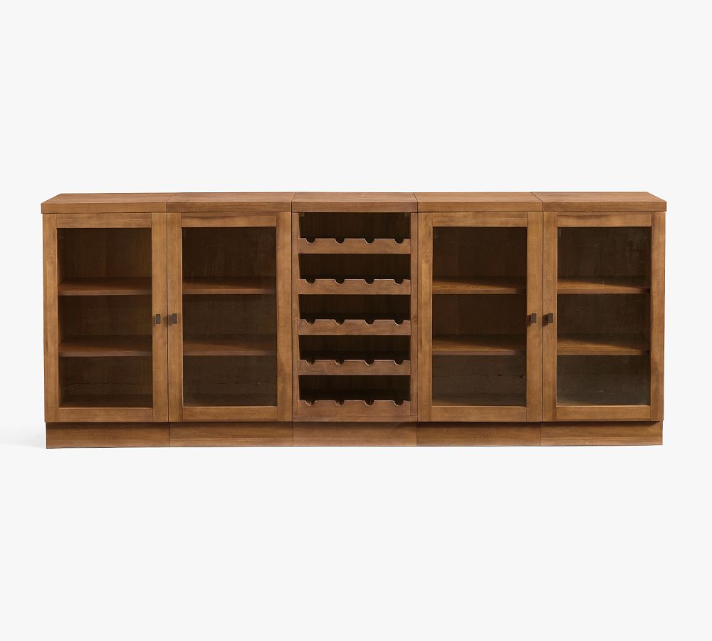Reed Modular Bar Glass Cabinet with Wine Storage (90&quot;)