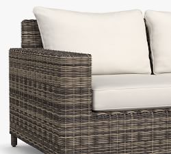 Torrey Wicker 4-Piece Square Arm Wedge Corner Outdoor Sectional (131&quot;)