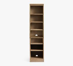 Printer's Narrow Bookcase with Bluff Cut Door Cabinet (16&quot;)