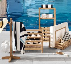 Teak Outdoor Pool Float Storage