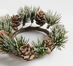 Faux Frosted Pinecone Napkin Rings - Set of 4