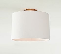 Linen Drum Shade Flush Mount (10&quot;-14&quot;)