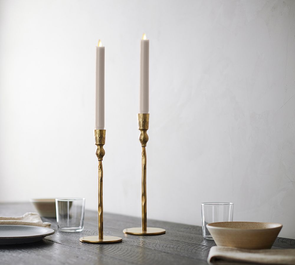 Premium Flickering Flameless Wax Taper Candle