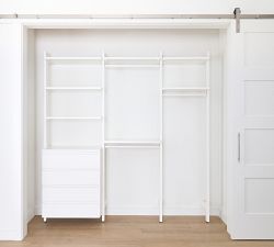 Essential&#160;Reach-In&#160;Closet by Hold Everything,&#160;7' Hanging System with&#160;4 Drawers&#8203;