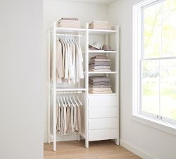 Essential Walk-In&#160;Closet by Hold Everything,&#160;4' Hanging System with&#160;4 Drawers&#8203;