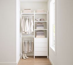 Essential Walk-In&#160;Closet by Hold Everything,&#160;4' Hanging System with&#160;4 Drawers&#8203;