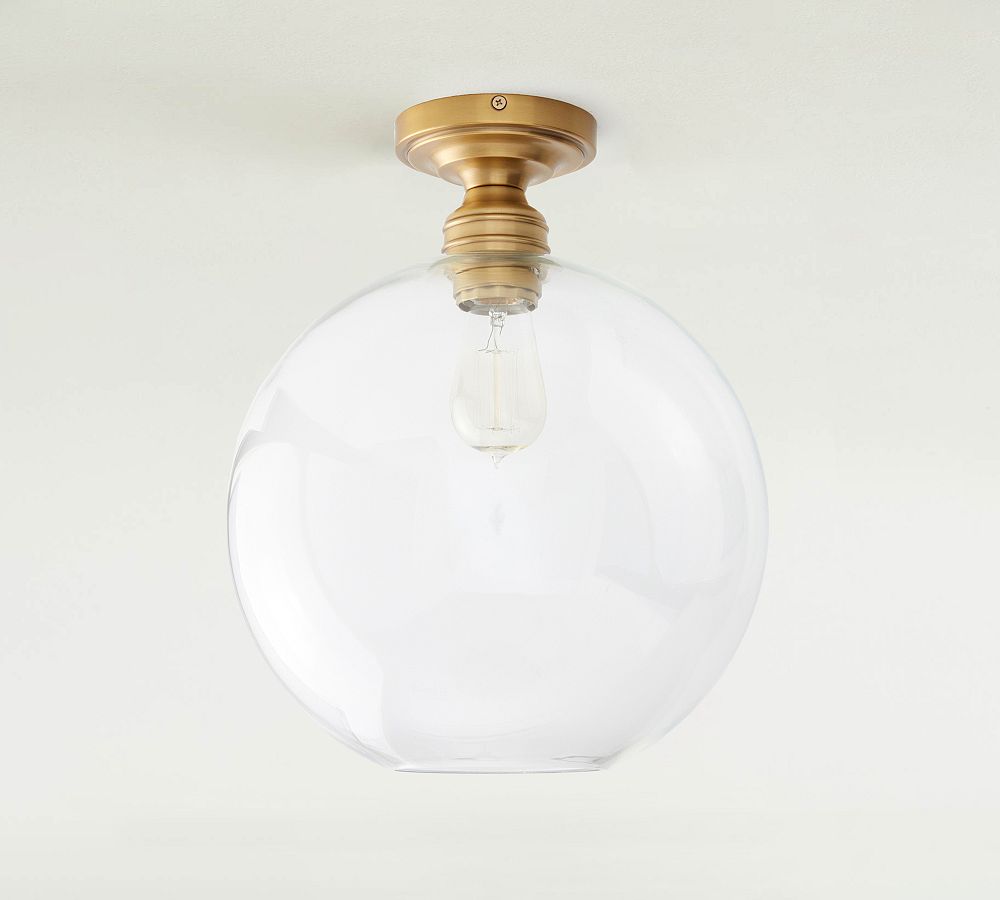 Glass Globe Flush Mount (13&quot;)