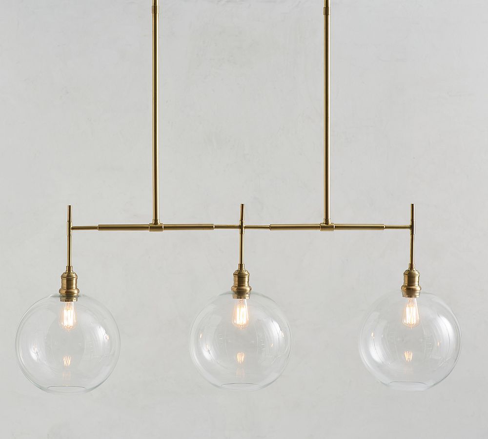Glass Globe Linear Chandelier (43&quot;)