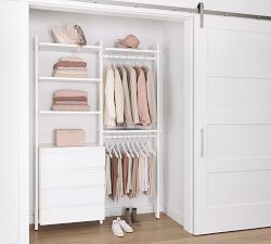 Essential&#160;Reach-In&#160;Closet by Hold Everything,&#160;5' Hanging System with&#160;4 Drawers&#8203;