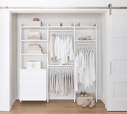 Essential&#160;Reach-In&#160;Closet by Hold Everything,&#160;7' Hanging System with&#160;4 Drawers&#8203;