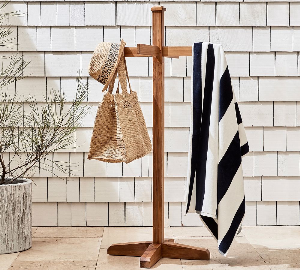 Teak Outdoor Towel Rack
