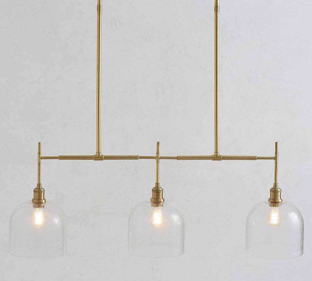 Textured Glass Linear Chandelier (43&quot;)