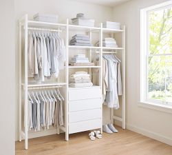 Essential Walk-In&#160;Closet by Hold Everything,&#160;7' Hanging System with&#160;4 Drawers&#8203;