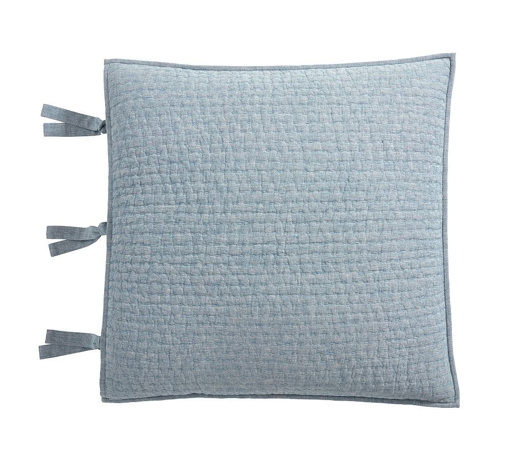 Pick-Stitch Handcrafted Cotton/Linen Quilted Sham - Pottery Barn