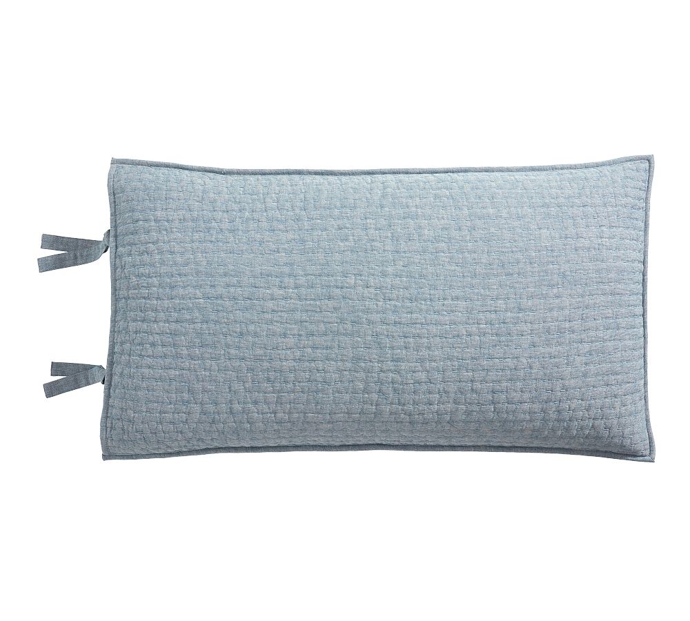 Pick-Stitch Handcrafted Cotton/Linen Quilted Sham - King