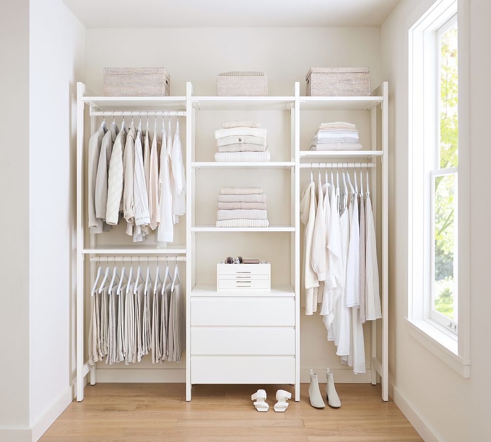 Essential Walk-In&#160;Closet by Hold Everything, 7' Hanging System with 3 Drawers&#8203;