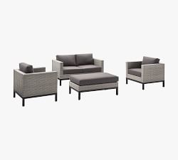 Portland All-Weather Wicker Rectangle Seating Set