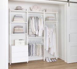 Essential&#160;Reach-In&#160;Closet by Hold Everything, 7' Hanging System with 3 Drawers&#8203;