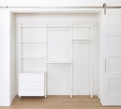 Essential&#160;Reach-In&#160;Closet by Hold Everything, 7' Hanging System with 3 Drawers&#8203;
